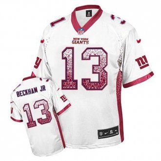 Nike New York Giants #13 Odell Beckham Jr White NFL Elite Drift Fashion Jersey