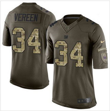 Nike New York Giants #34 Shane Vereen Green Men's Stitched NFL Limited Salute to Service Jersey