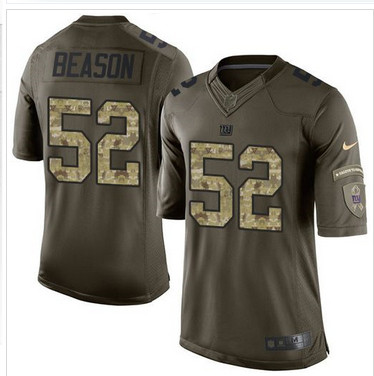 Nike New York Giants #52 Jon Beason Green Men's Stitched NFL Limited Salute to Service Jersey