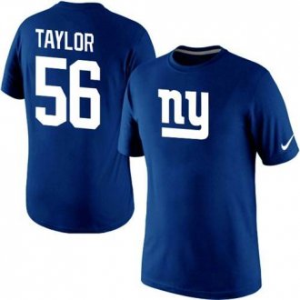 Nike New York Giants #56 Lawrence Taylor Name & Number NFL T-Shirt Blue