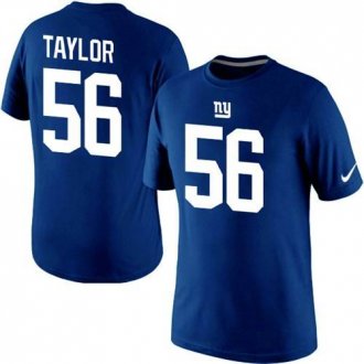 Nike New York Giants #56 Lawrence Taylor Pride Name & Number NFL T-Shirt Blue