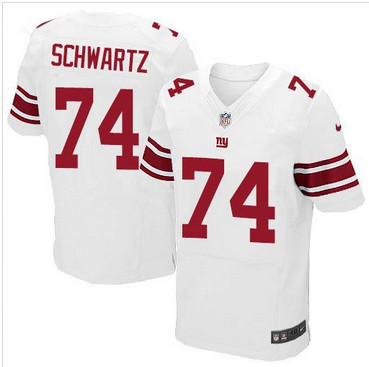 Nike New York Giants #74 Geoff Schwartz White Men's Stitched NFL Elite Jersey