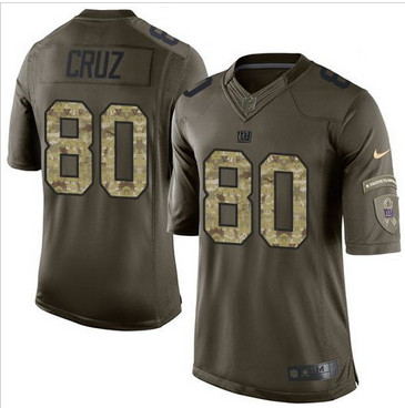 Nike New York Giants #80 Victor Cruz Green Men's Stitched NFL Limited Salute to Service Jersey