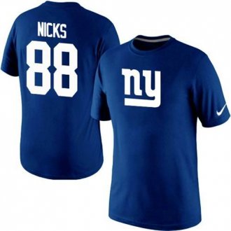 Nike New York Giants #88 Hakeem Nicks Name & Number NFL T-Shirt Blue