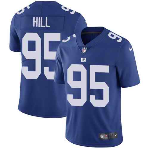 Nike New York Giants 95 B.J. Hill Royal Blue Team Color Men's Stitched NFL Vapor Untouchable Limited Jersey