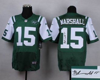 Nike New York Jets #15 Brandon Marshall Green Team Color Men's Stitched NFL Elite jerseys