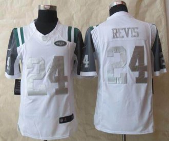 Nike New York Jets #24 Darrelle Revis White Men's Stitched NFL Limited Platinum Jersey