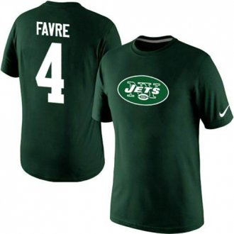 Nike New York Jets #4 Brett Favre Name & Number NFL T-Shirt Green