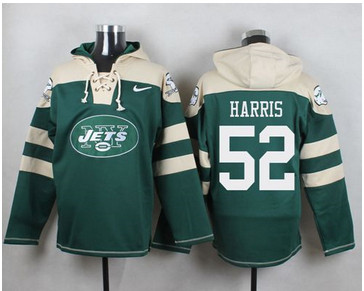Nike New York Jets #52 David Harris Green Player Pullover NFL Hoodie