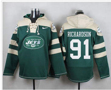 Nike New York Jets #91 Sheldon Richardson Green Player Pullover NFL Hoodie