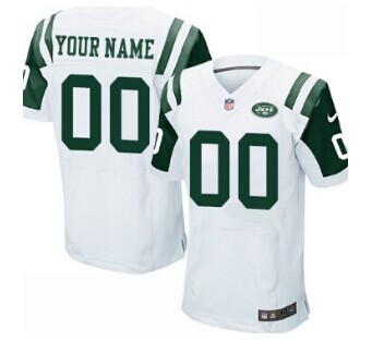 Nike New York Jets Customized White Elite Jersey