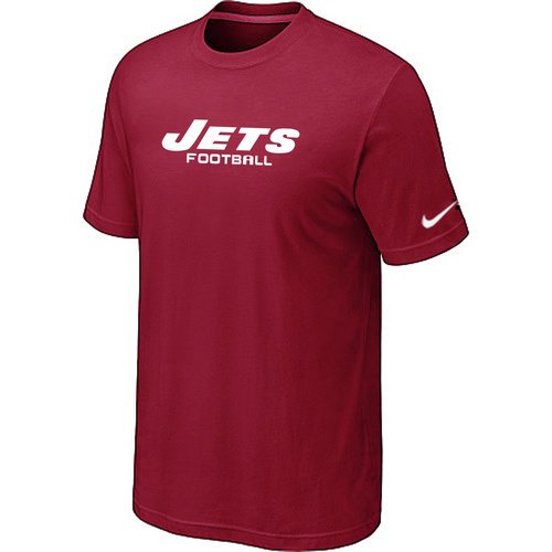 NEW NFL New York Jets Sideline Legend Authentic Font Dri-fit T-Shirt Red