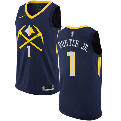 Nike Nuggets #1 Michael Porter Jr. Navy NBA Swingman City Edition Jersey