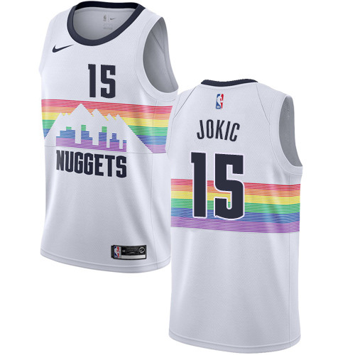 Nike Nuggets #15 Nikola Jokic White NBA Swingman City Edition 2018 19 Jersey