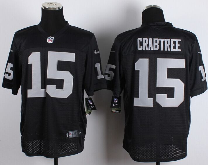Nike Oakland Raiders #15 Michael Crabtree Black Team Color Men's Stitched NFL Elite jersey