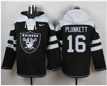 Nike Oakland Raiders #16 Jim Plunkett Black Player Pullover NFL Hoodie