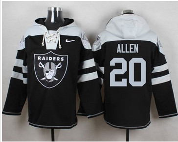 Nike Oakland Raiders #20 Nate Allen Black Player Pullover NFL Hoodie
