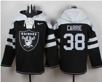 Nike Oakland Raiders #38 T.J. Carrie Black Player Pullover NFL Hoodie