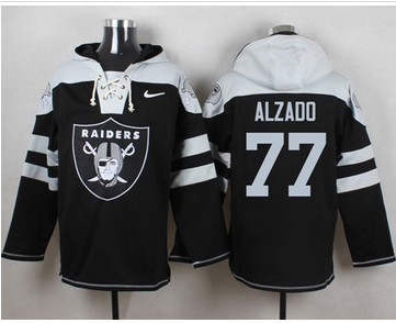 Nike Oakland Raiders #77 Lyle Alzado Black Player Pullover NFL Hoodie