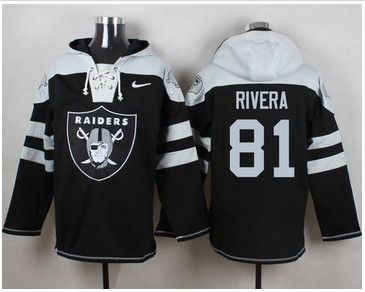 Nike Oakland Raiders #81 Mychal Rivera Black Player Pullover NFL Hoodie