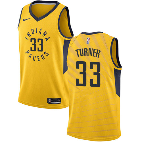 Nike Pacers #33 Myles Turner Gold NBA Swingman Statement Edition Jersey