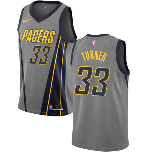 Nike Pacers #33 Myles Turner Gray NBA Swingman City Edition 2018 19 Jersey