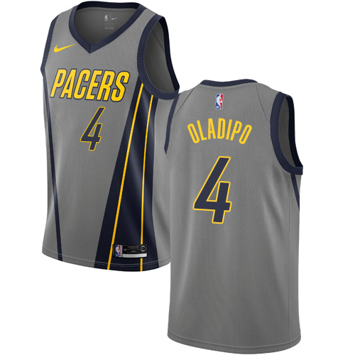Nike Pacers #4 Victor Oladipo Gray NBA Swingman City Edition 2018 19 Jersey