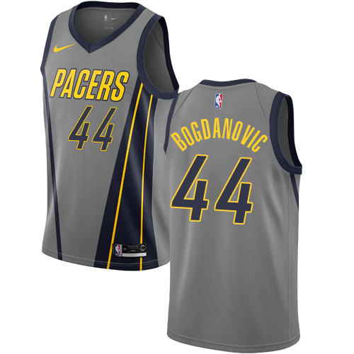 Nike Pacers #44 Bojan Bogdanovic Gray NBA Swingman City Edition 2018 19 Jersey