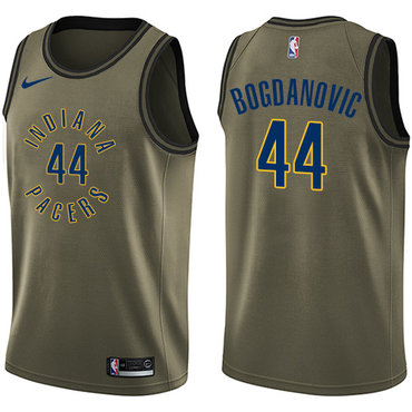 Nike Pacers #44 Bojan Bogdanovic Green Salute to Service NBA Swingman Jersey