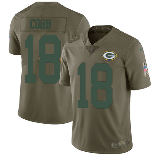 Nike Packers #18 Randall Cobb Olive Men's Stitched NFL Limited 2017 Salute To Service Jersey