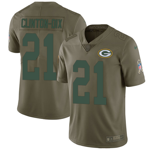 Nike Packers #21 Ha Ha Clinton-Dix Olive Men's Stitched NFL Limited 2017 Salute To Service Jersey