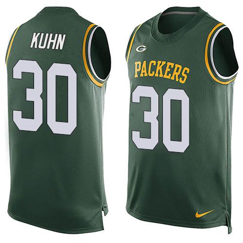 Nike Packers #30 John Kuhn Green Team Color Men's Stitched NFL Limited Tank Top Jersey