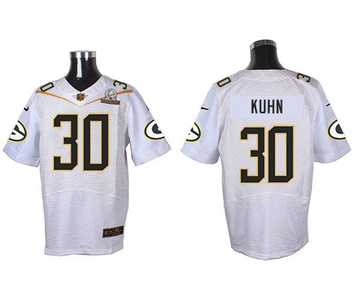 Nike Packers #30 John Kuhn White 2016 Pro Bowl Men's Stitched NFL Elite Jersey