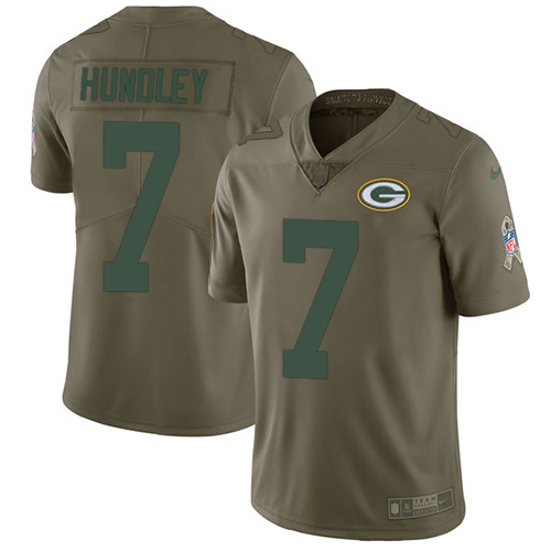 Nike Packers #7 Brett Hundley Olive Men's Stitched NFL Limited 2017 Salute To Service Jersey