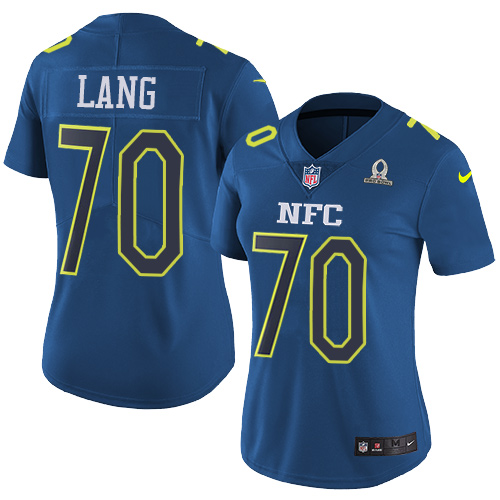 Nike Packers #70 T.J. Lang Navy Women's Stitched NFL Limited NFC 2017 Pro Bowl Jersey