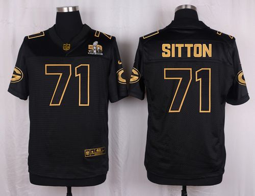 Nike Packers #71 Josh Sitton Black Men's Stitched NFL Elite Pro Line Gold Collection Jersey