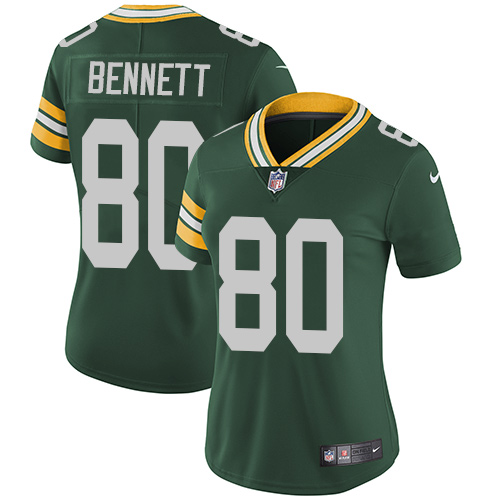Nike Packers #80 Martellus Bennett Green Team Color Women's Stitched NFL Vapor Untouchable Limited Jersey