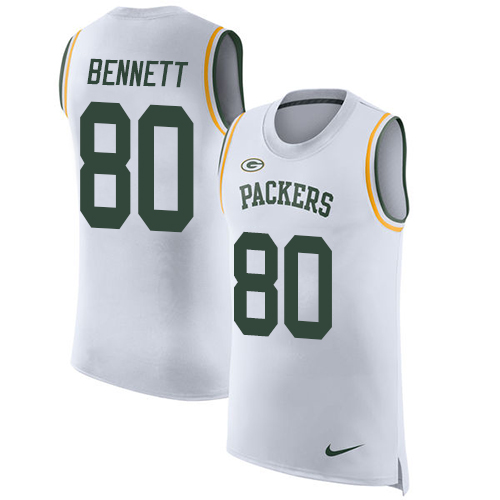Nike Packers #80 Martellus Bennett White Men's Stitched NFL Limited Rush Tank Top Jersey