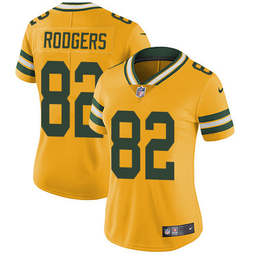 Nike Packers #82 Richard Rodgers Yellow Women's Stitched NFL Limited Rush Jersey