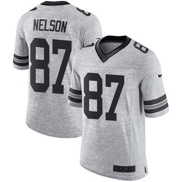 Nike Packers #87 Jordy Nelson Gray Men's Stitched NFL Limited Gridiron Gray II Jersey