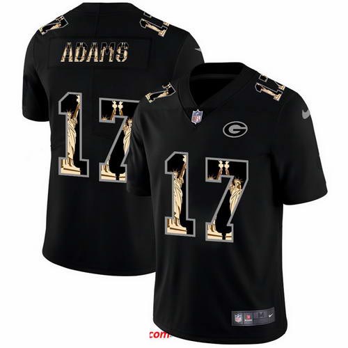 Nike Packers 17 Davante Adams Black Statue Of Liberty Limited Jersey