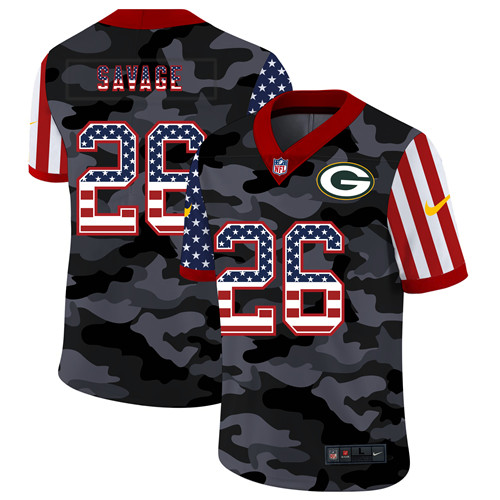 Nike Packers 26 Darnell Savage Jr. Camo 2020 USA Flag Salute To Service Limited Jersey