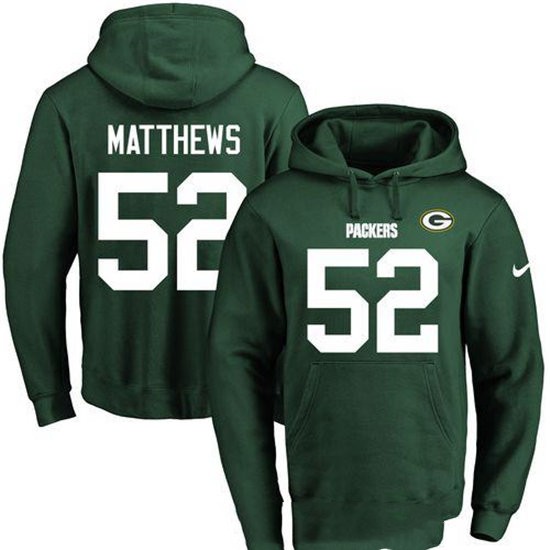 Nike Packers 52 Clay Matthews Green Men's Pullover Hoodie