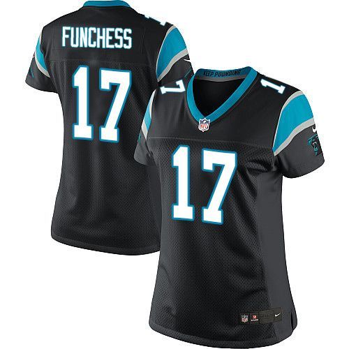 Nike Panthers #17 Devin Funchess Black Team Color Women's Stitched NFL Elite Jersey