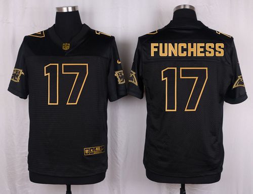 Nike Panthers #17 Devin Funchess Pro Line Black Gold Collection Men's Stitched NFL Elite Jersey