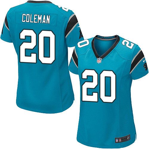 Nike Panthers #20 Kurt Coleman Blue Alternate Women's Stitched NFL Elite Jersey