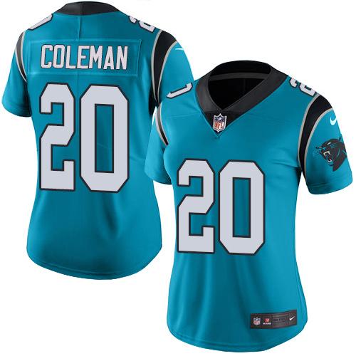 Nike Panthers #20 Kurt Coleman Blue Alternate Women's Stitched NFL Vapor Untouchable Limited Jersey