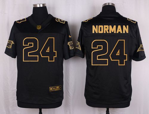 Nike Panthers #24 Josh Norman Pro Line Black Gold Collection Men's Stitched NFL Elite Jersey