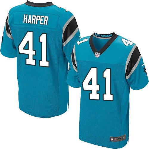 Nike Panthers #41 Roman Harper Blue Alternate Men's Stitched NFL Elite Jersey