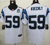 Nike Panthers #59 Luke Kuechly White With 20TH Season Patch Stitched Jersey